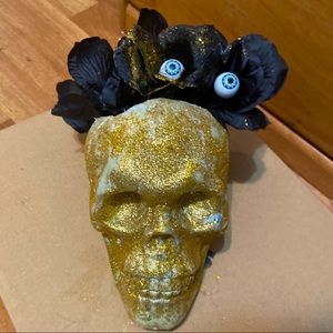 Skull Gold Sparkle Decor